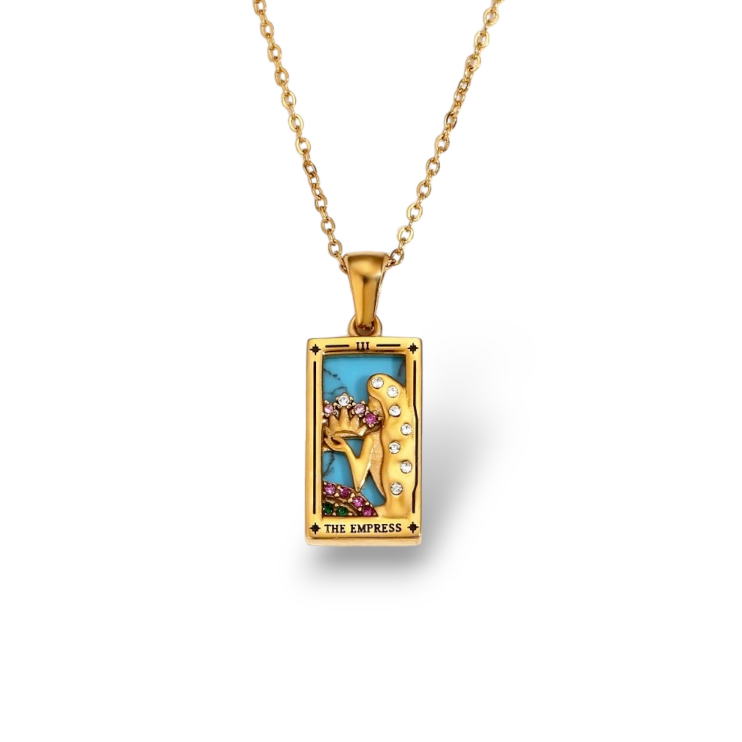 Empress Collier En Acier Chirurgical 316L Plaqué Or 18K