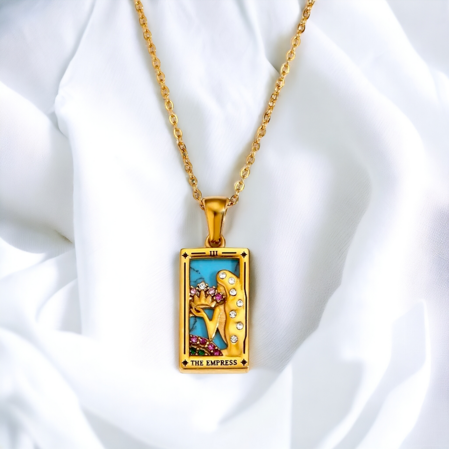 Empress Collier En Acier Chirurgical 316L Plaqué Or 18K