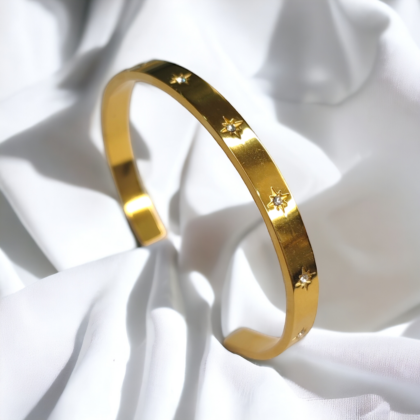 Constella Bracelet Jonc En Acier Chirurgical 316L Plaqué Or 18K