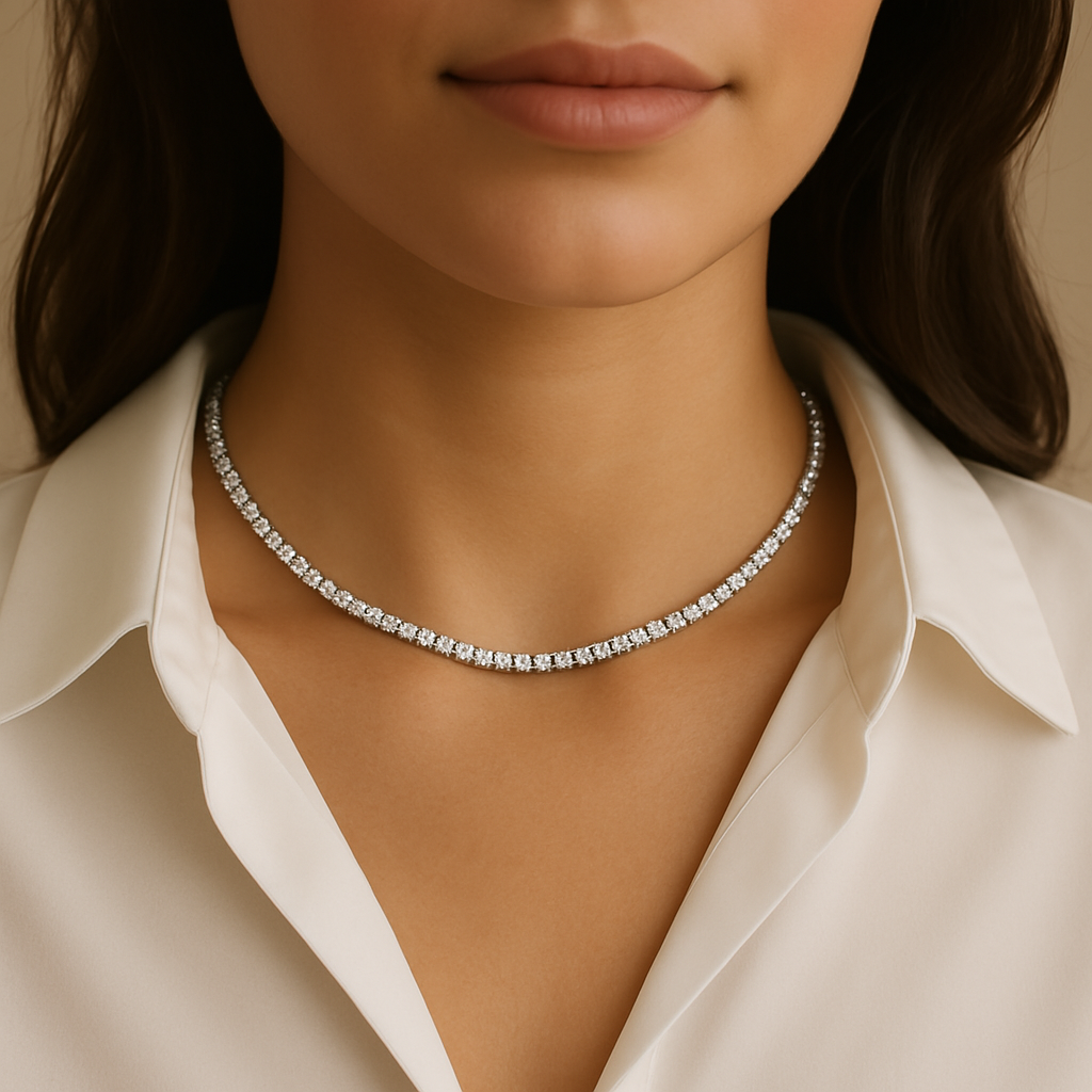 Stella Collier Tennis Ras-du-coup en Zircon