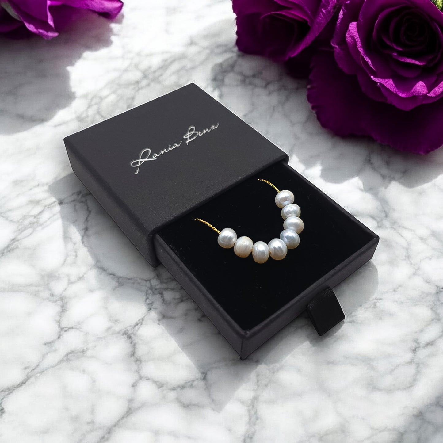 Perla Collier en Acier Chirurgical 316L Plaqué Or 18K