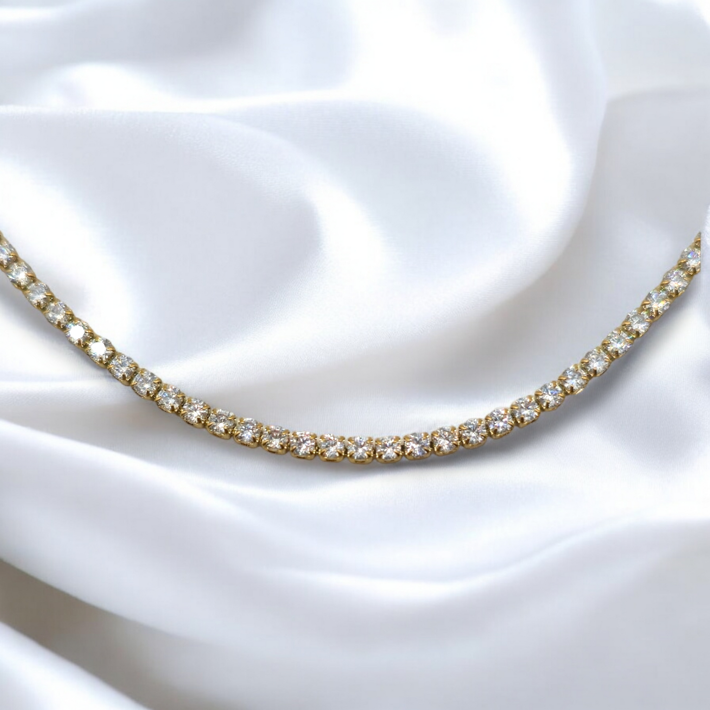 Golden Glow Collier Tennis en Acier Chirurgical 316L Plaqué Or 18K
