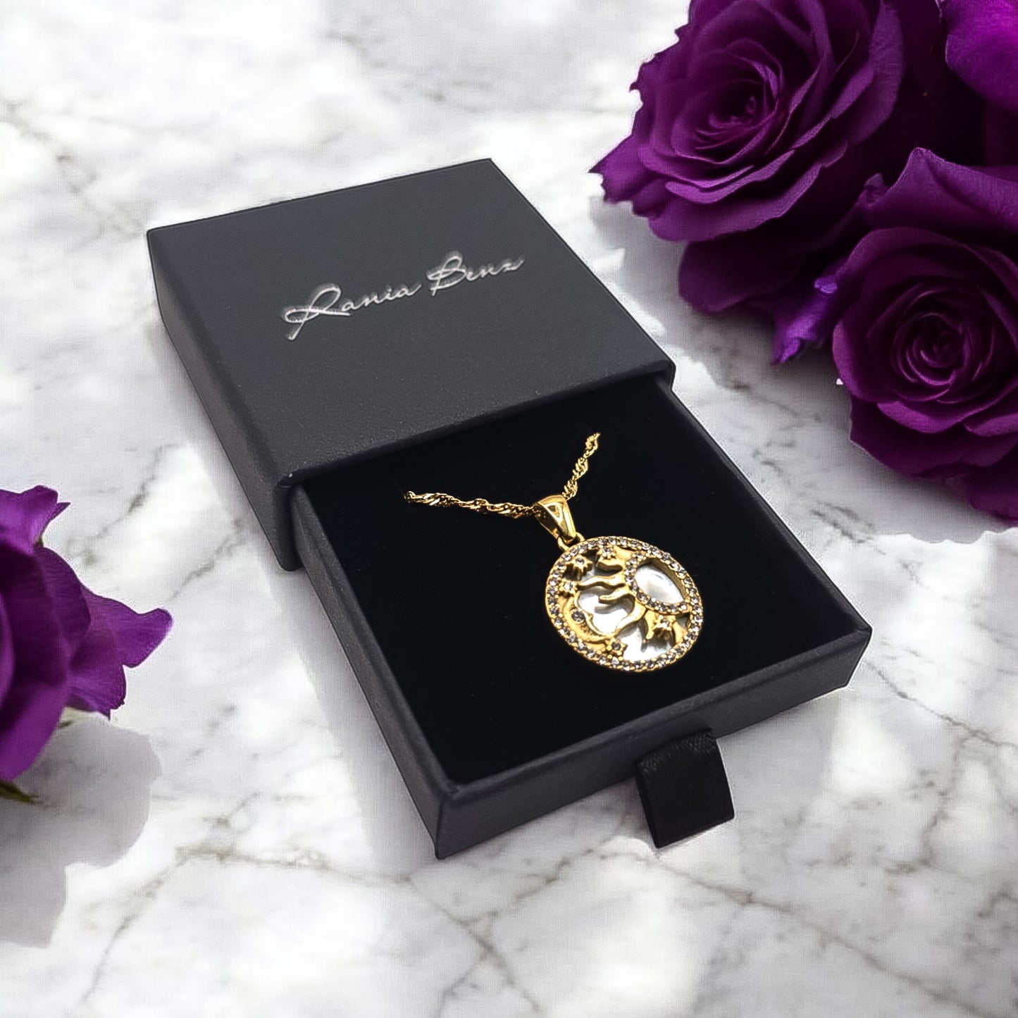 Soluna Collier en Acier Chirurgical Plaqué Or 18K