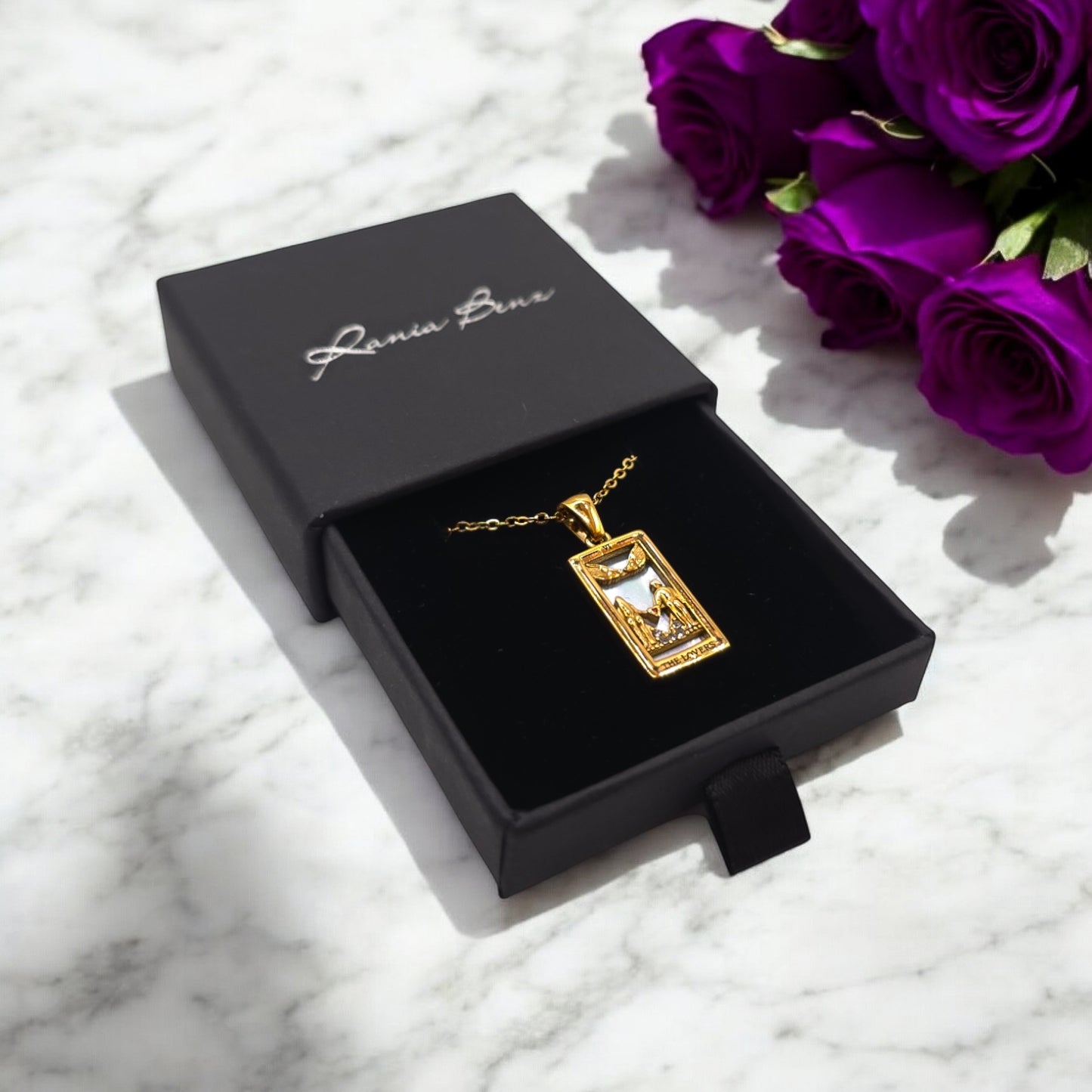 Lovers Collier En Acier Chirurgical 316L Plaqué Or 18K
