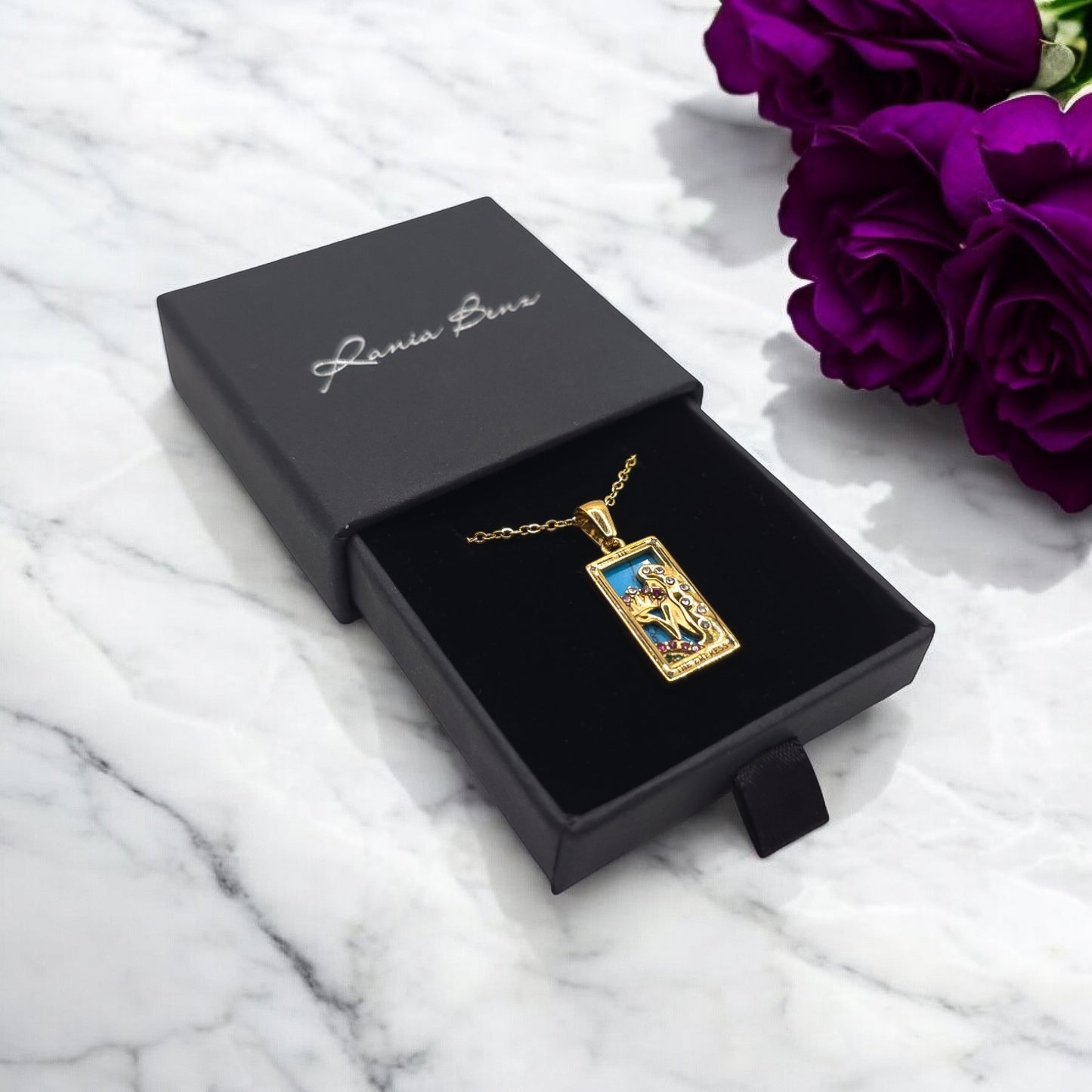 Empress Collier En Acier Chirurgical 316L Plaqué Or 18K