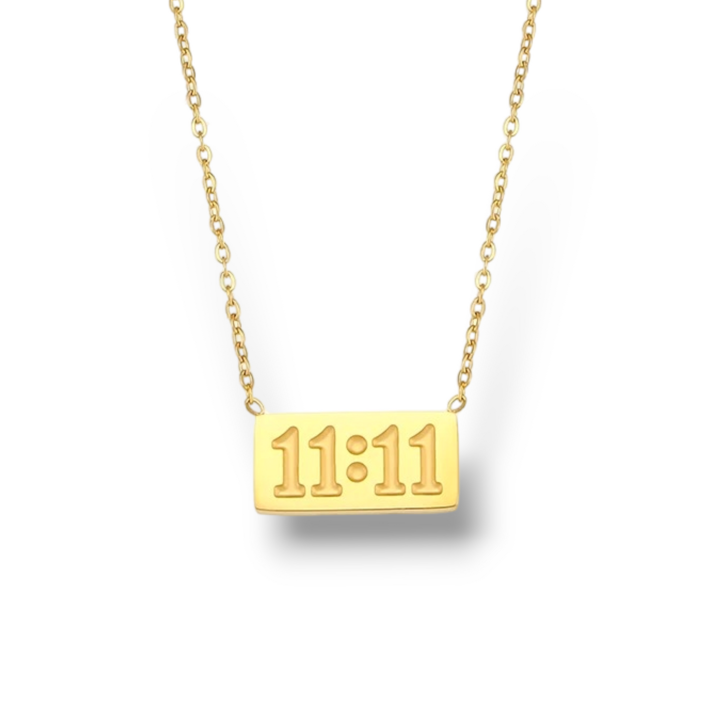 Angel 11:11 Collier En Acier Chirurgical 316L Plaqué Or 18K