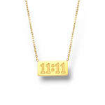 Angel 11:11 Collier En Acier Chirurgical 316L Plaqué Or 18K