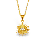 Sun's Gaze Collier en Acier Chirurgical 316L Plaque Or 18K