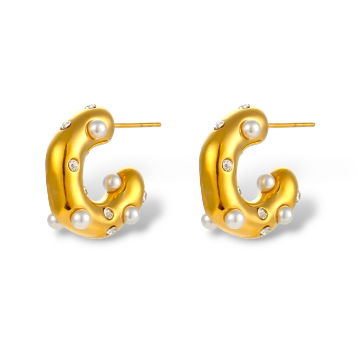 Lily Boucles d'Oreilles en Acier Chirurgical 316L Plaqué Or 18K