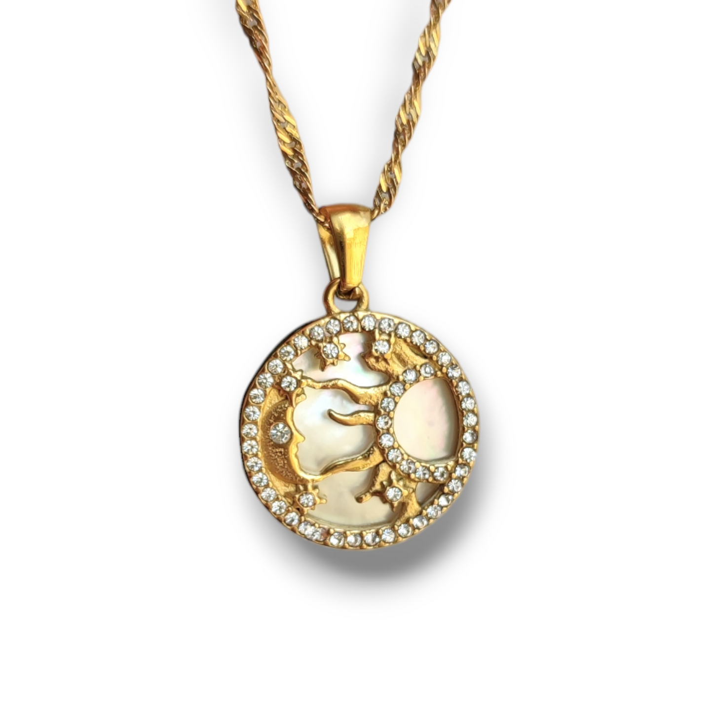 Soluna Collier en Acier Chirurgical Plaqué Or 18K