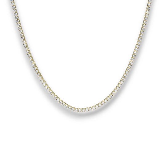 Golden Glow Collier Tennis en Acier Chirurgical 316L Plaqué Or 18K