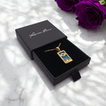 The sun Collier en Acier Chirurgical 316L Plaqué Or 18K