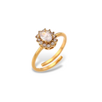 Flora Bague ajustable en acier chirurgical 316L Plaqué Or 18k